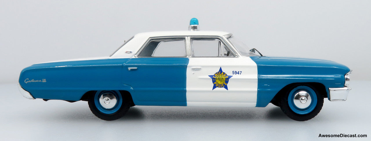 1964 Ford Galaxie 500 Police Car: Chicago Police Department 1:43 Diecast Model Car by Iconic Replicas