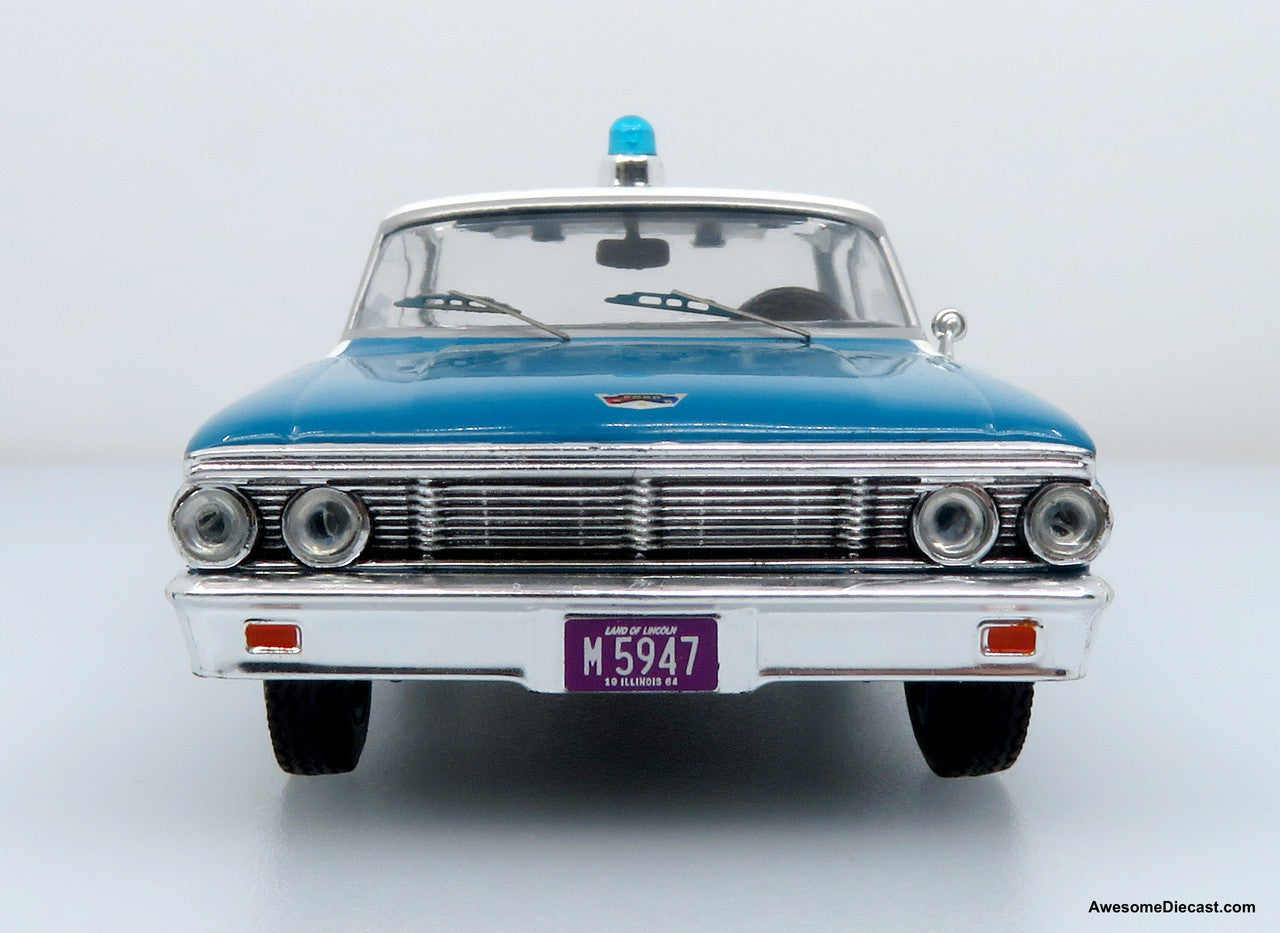 1964 Ford Galaxie 500 Police Car: Chicago Police Department 1:43 Diecast Model Car by Iconic Replicas