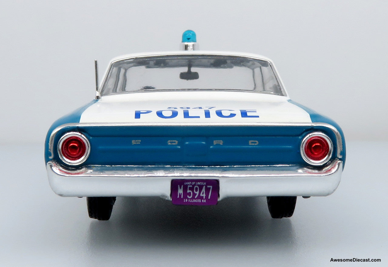 1964 Ford Galaxie 500 Police Car: Chicago Police Department 1:43 Diecast Model Car by Iconic Replicas