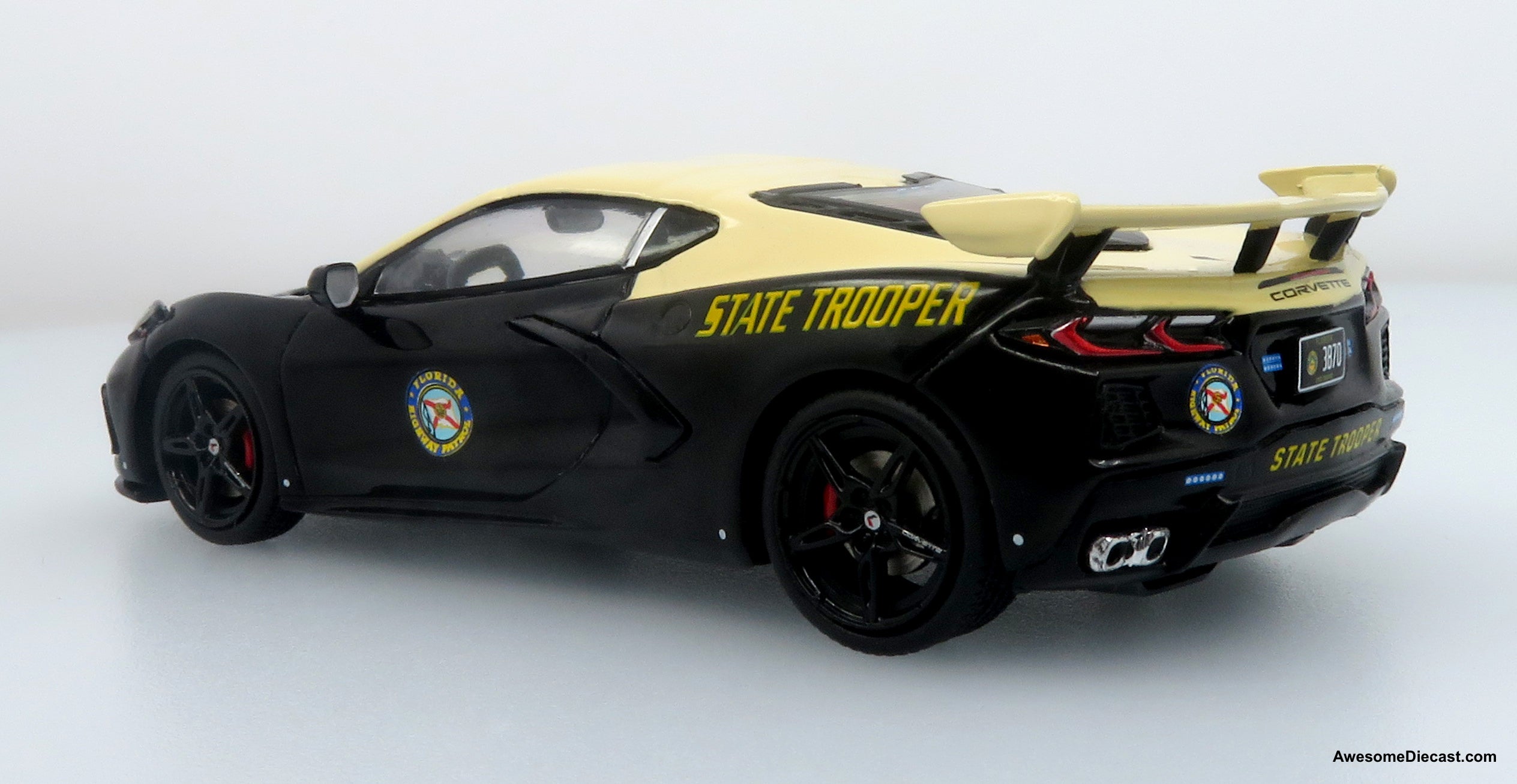 Chevrolet Corvette C8 Stingray Police Interceptor: Florida Highway Patrol (FHP) 1:43 Diecast Model Car by Iconic Replicas