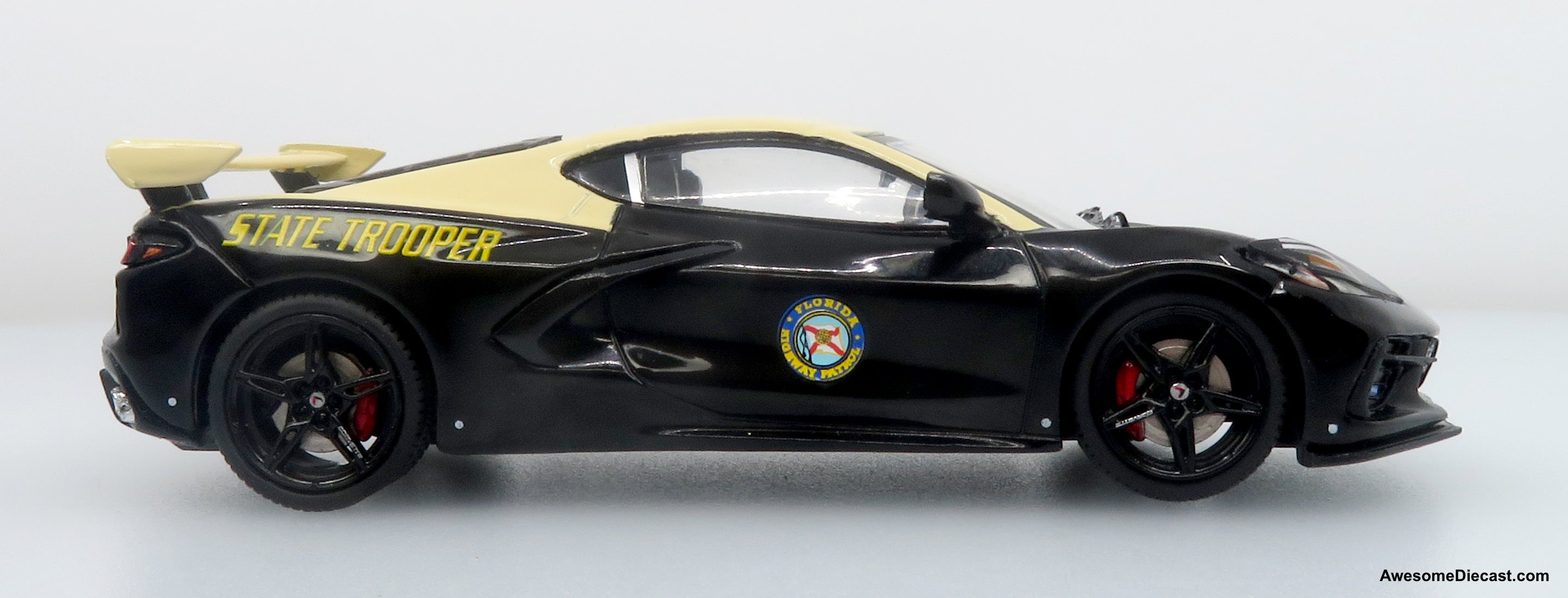Chevrolet Corvette C8 Stingray Police Interceptor: Florida Highway Patrol (FHP) 1:43 Diecast Model Car by Iconic Replicas