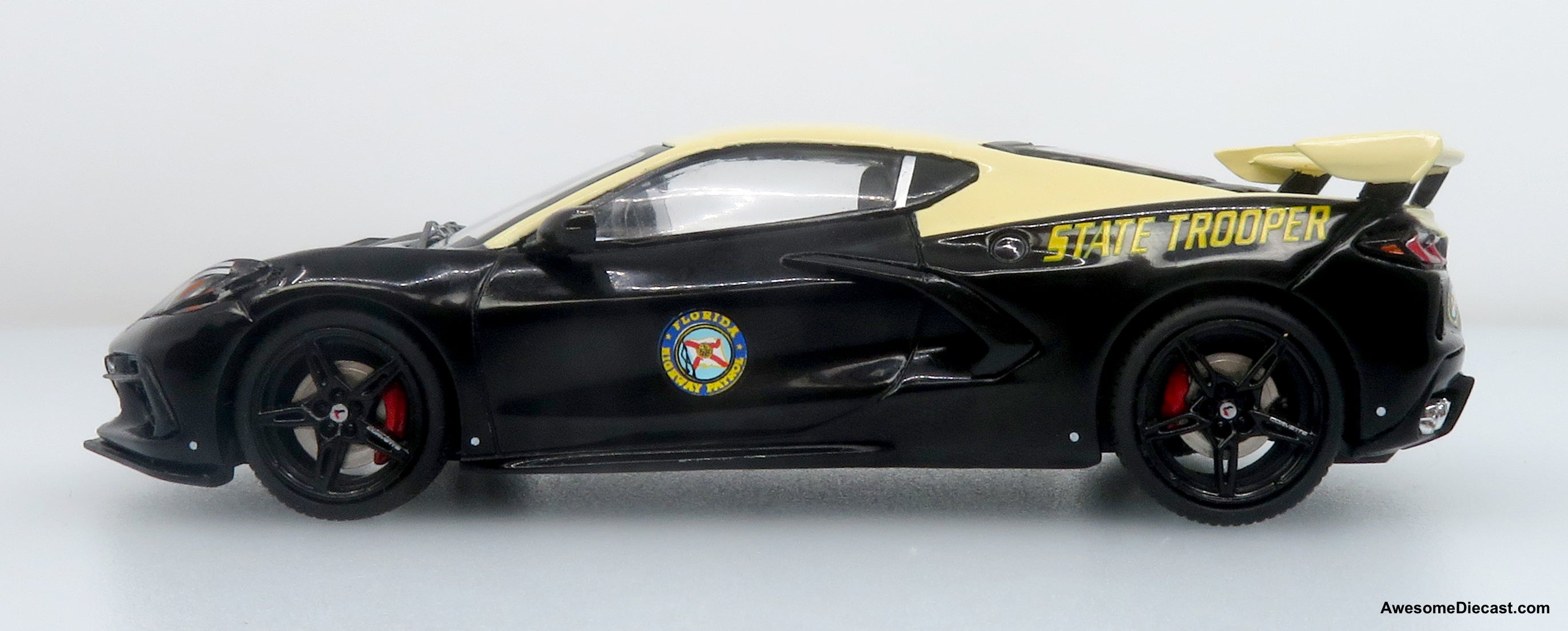 Chevrolet Corvette C8 Stingray Police Interceptor: Florida Highway Patrol (FHP) 1:43 Diecast Model Car by Iconic Replicas