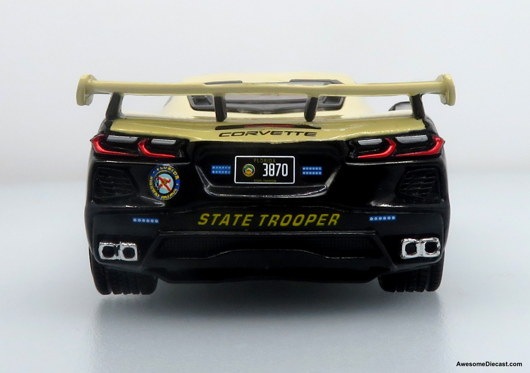 Chevrolet Corvette C8 Stingray Police Interceptor: Florida Highway Patrol (FHP) 1:43 Diecast Model Car by Iconic Replicas