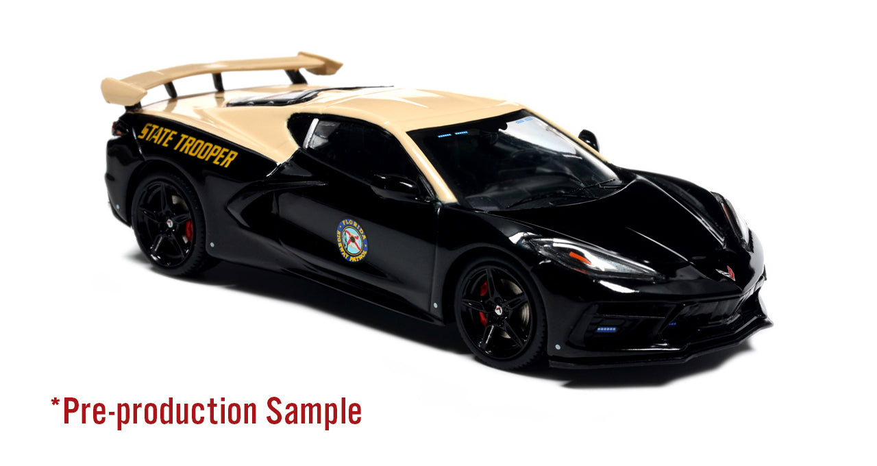 2023 Chevrolet Corvette C8 Stingray Police Interceptor: Florida Highway Patrol (FHP) 1:43 Diecast Model Car by Iconic Replicas