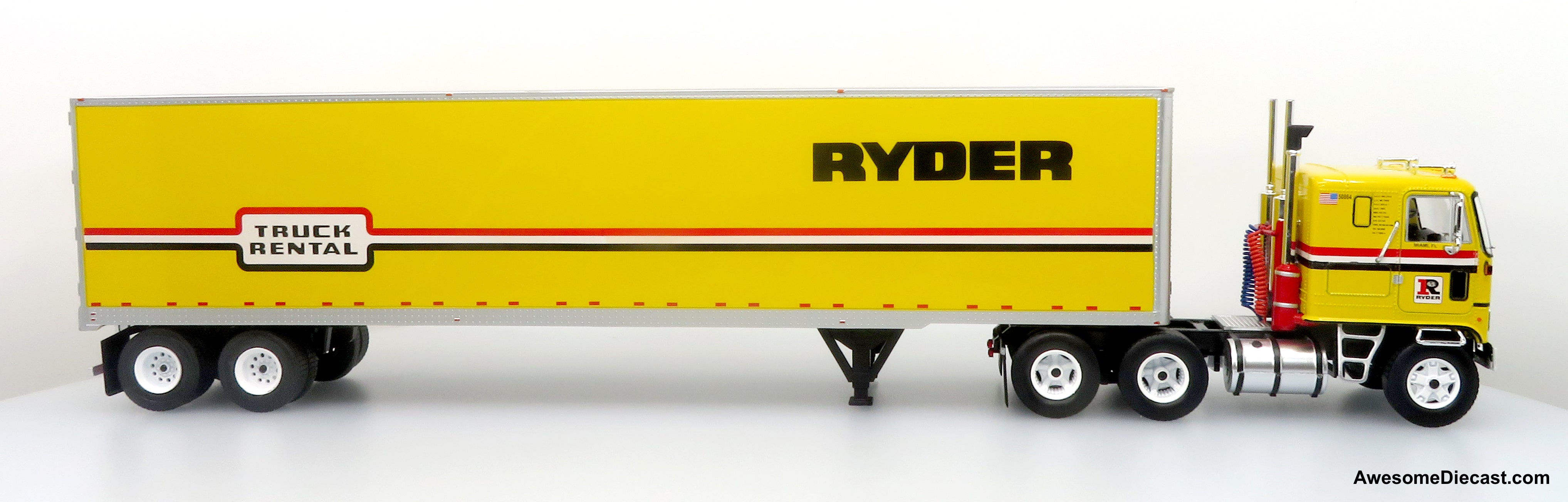 1970 GMC Astro 95 Tractor & Trailer: Ryder Truck Rental 1:43 Diecast/ABS Plastic Model Truck by Iconic Replicas