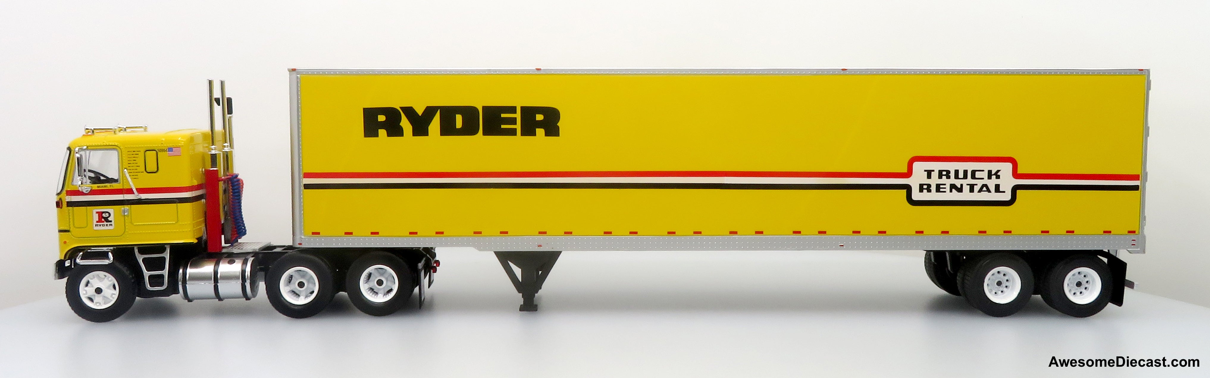1970 GMC Astro 95 Tractor & Trailer: Ryder Truck Rental 1:43 Diecast/ABS Plastic Model Truck by Iconic Replicas