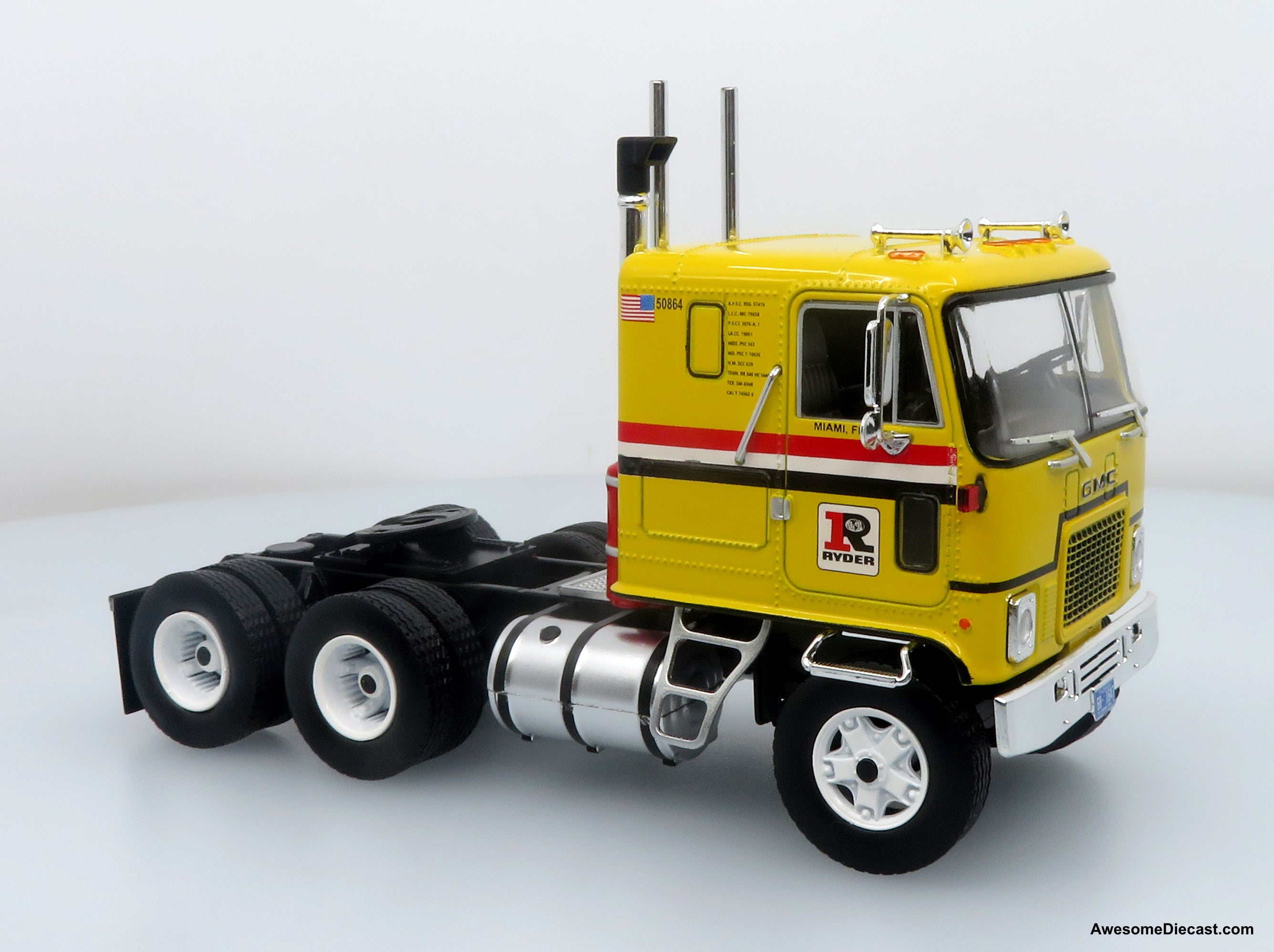 1970 GMC Astro 95 Tractor & Trailer: Ryder Truck Rental 1:43 Diecast/ABS Plastic Model Truck by Iconic Replicas