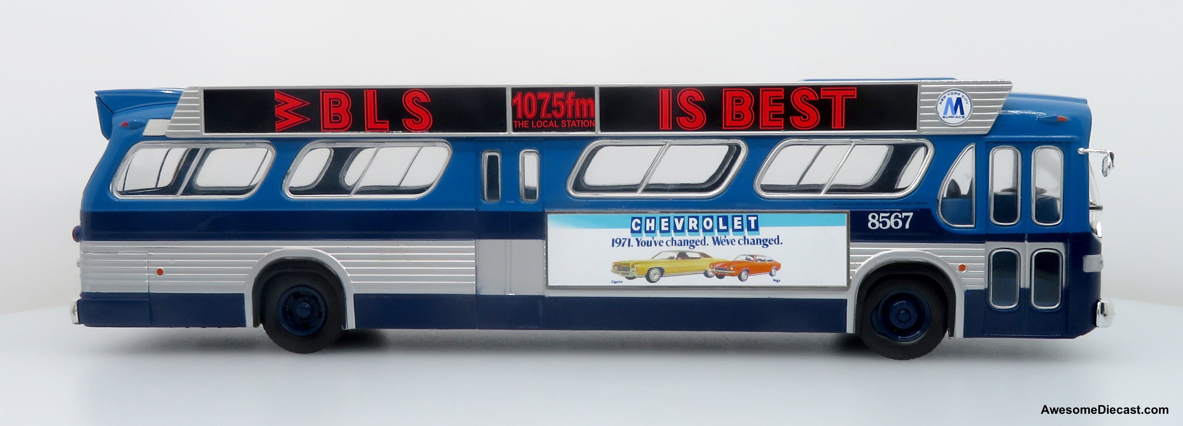 1963 GM TDH-5303 Transit Bus: MTA New York City 1:43 ABS Plastic Bus Model by Iconic Replicas