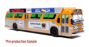 1963 GM TDH-5303 Transit Bus: Los Angeles Metro / Rapid Transit District (RTD) 1:43 ABS Plastic Bus Model by Iconic Replicas