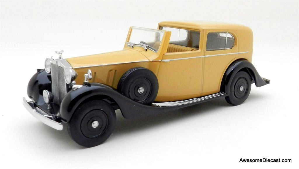 Rolls Royce Phantom III Sedanca De Ville HJ Mulliner Fawn/Black - 1:43 Diecast Model by Oxford
