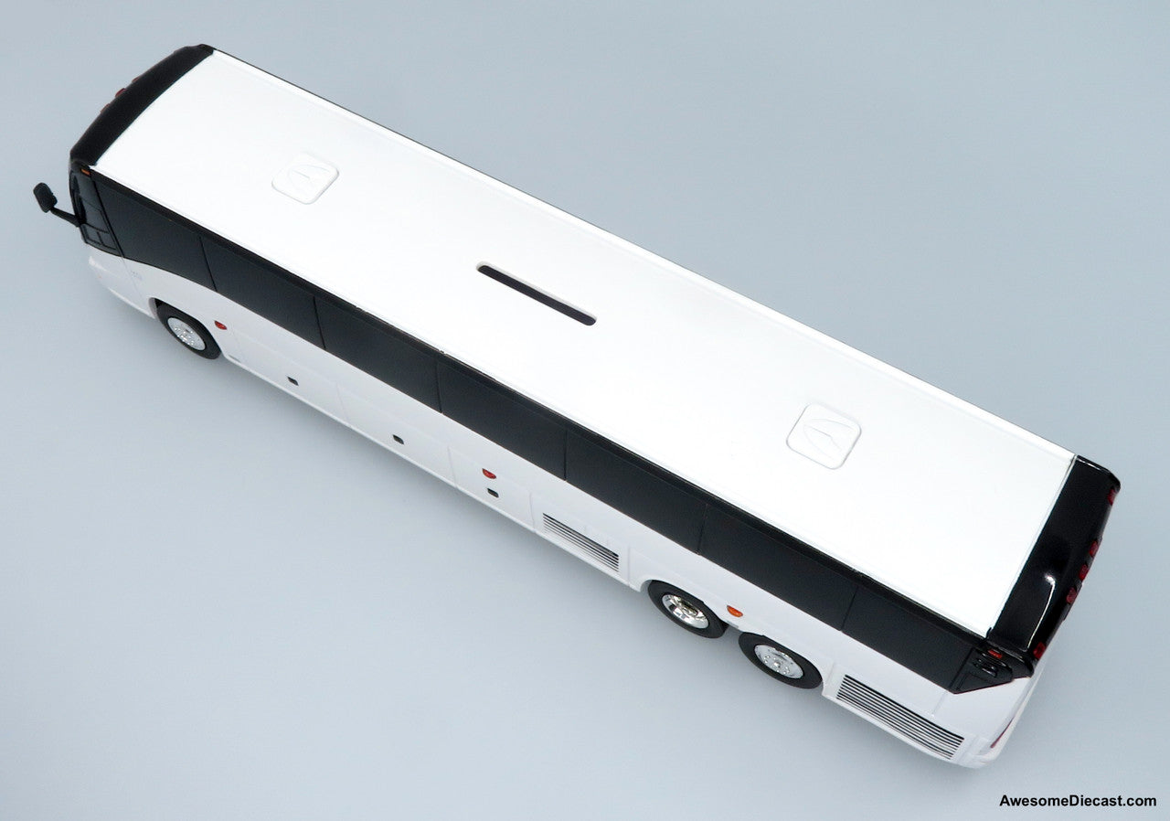 MCI J4500 Coach: Blank White — Bus Bank 1:50 ABS Plastic Bus Model by Iconic Replicas