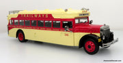 1935 Mack BK Parlor Coach - Trailways (Yellow/Red) 1:50 Diecast Bus by Iconic Replicas