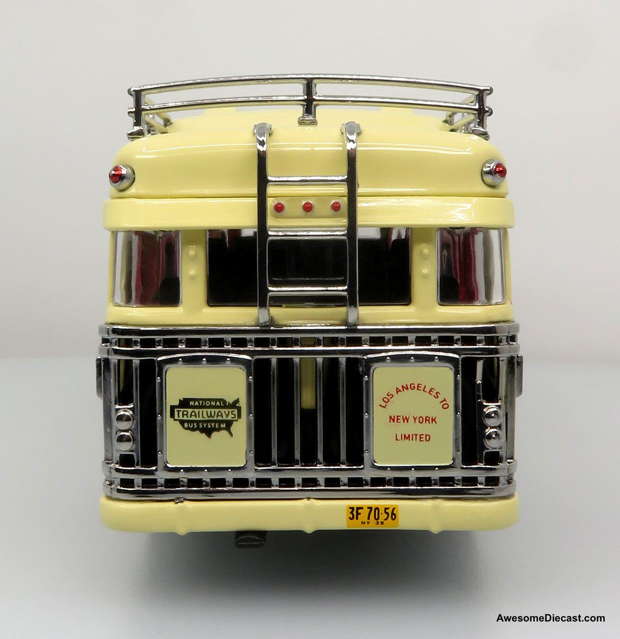 1935 Mack BK Parlor Coach - Trailways (Yellow/Red) 1:50 Diecast Bus by Iconic Replicas
