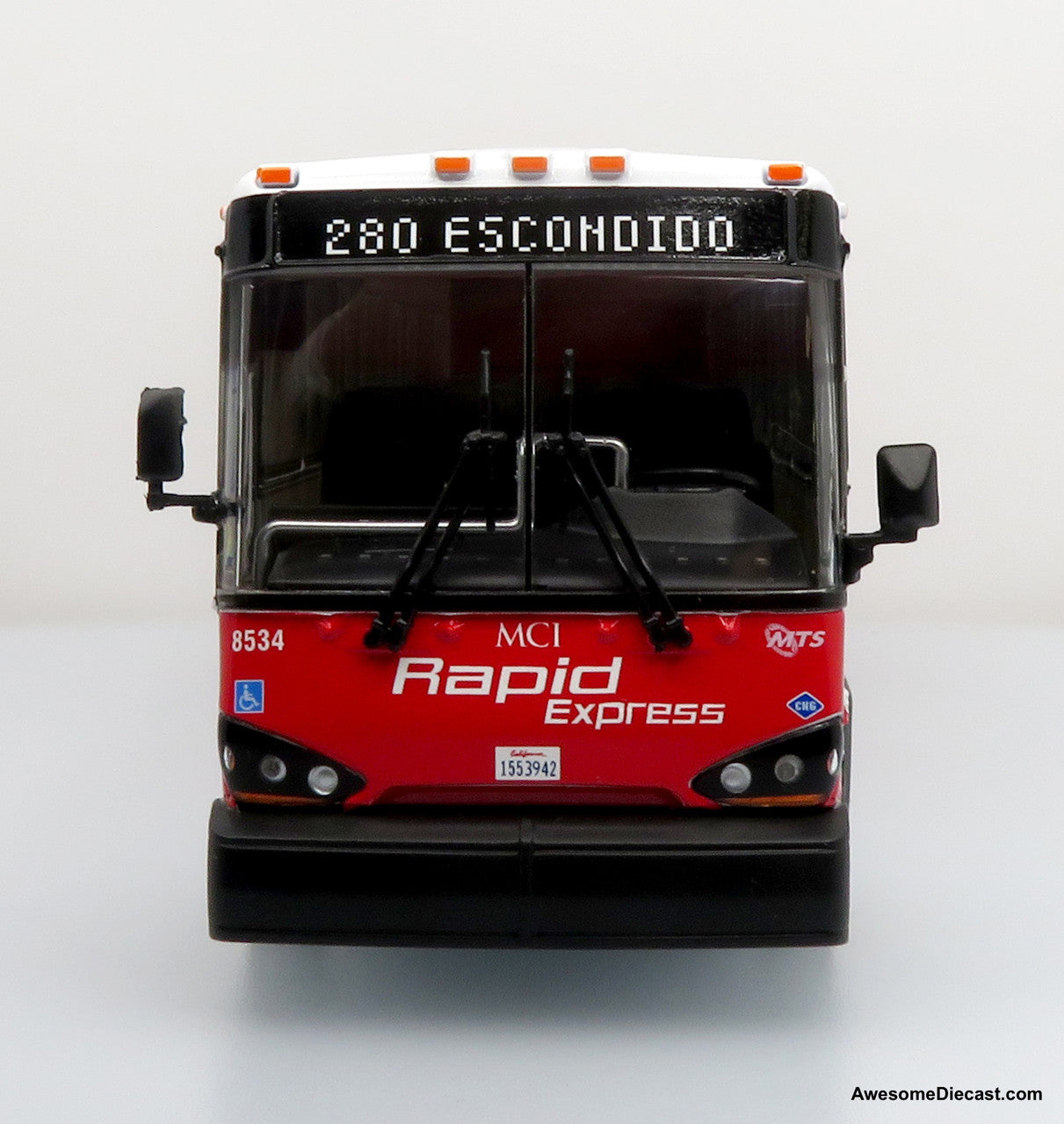 MCI D4500CT Coach: San Diego MTS Rapid Express 1:50 Model Bus by