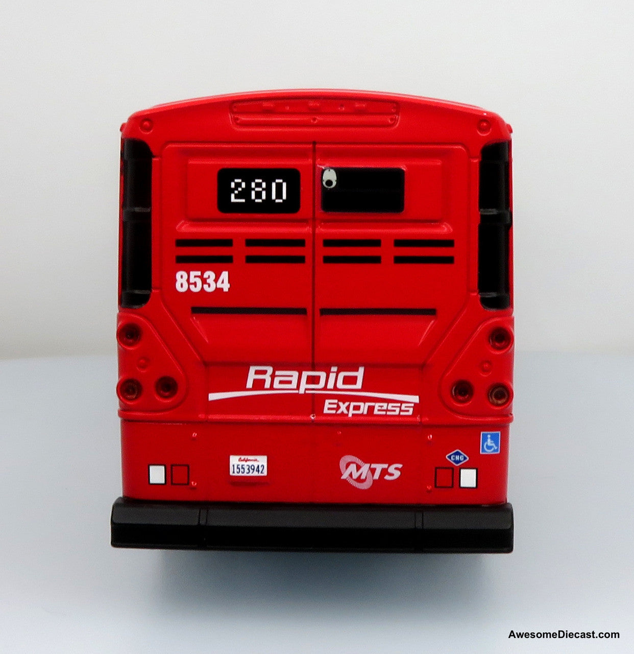 MCI D4500CT Coach: San Diego MTS Rapid Express 1:50 Model Bus by Iconic Replicas