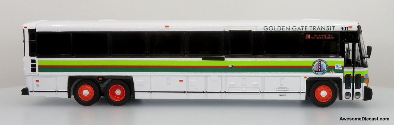 MCI D4500CT Coach: Golden Gate Transit 1:50 Model Bus by Iconic Replicas