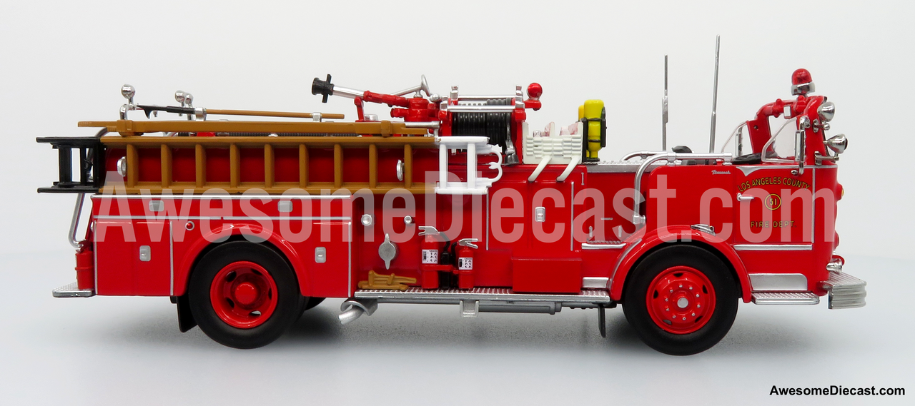 1965 Crown FireCoach: LACoFD Engine 51 - 1:50 Diecast Fire Truck Model by Iconic Replicas