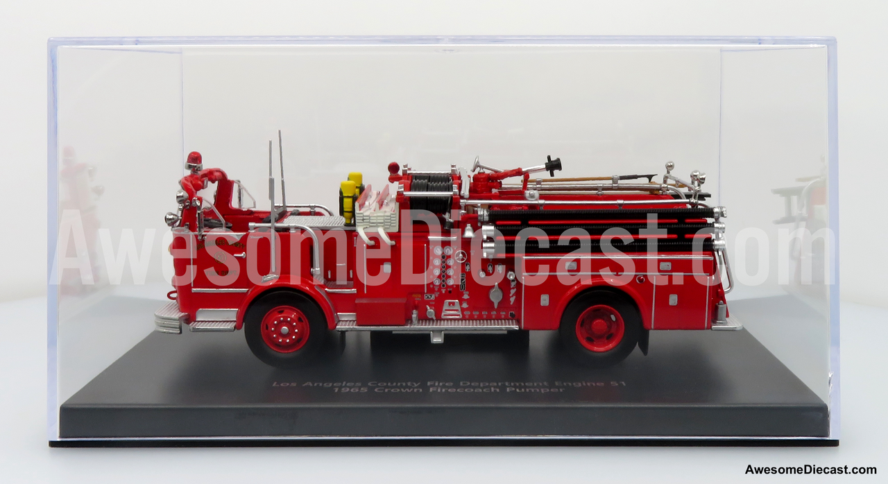 1965 Crown FireCoach: LACoFD Engine 51 - 1:50 Diecast Fire Truck Model by Iconic Replicas