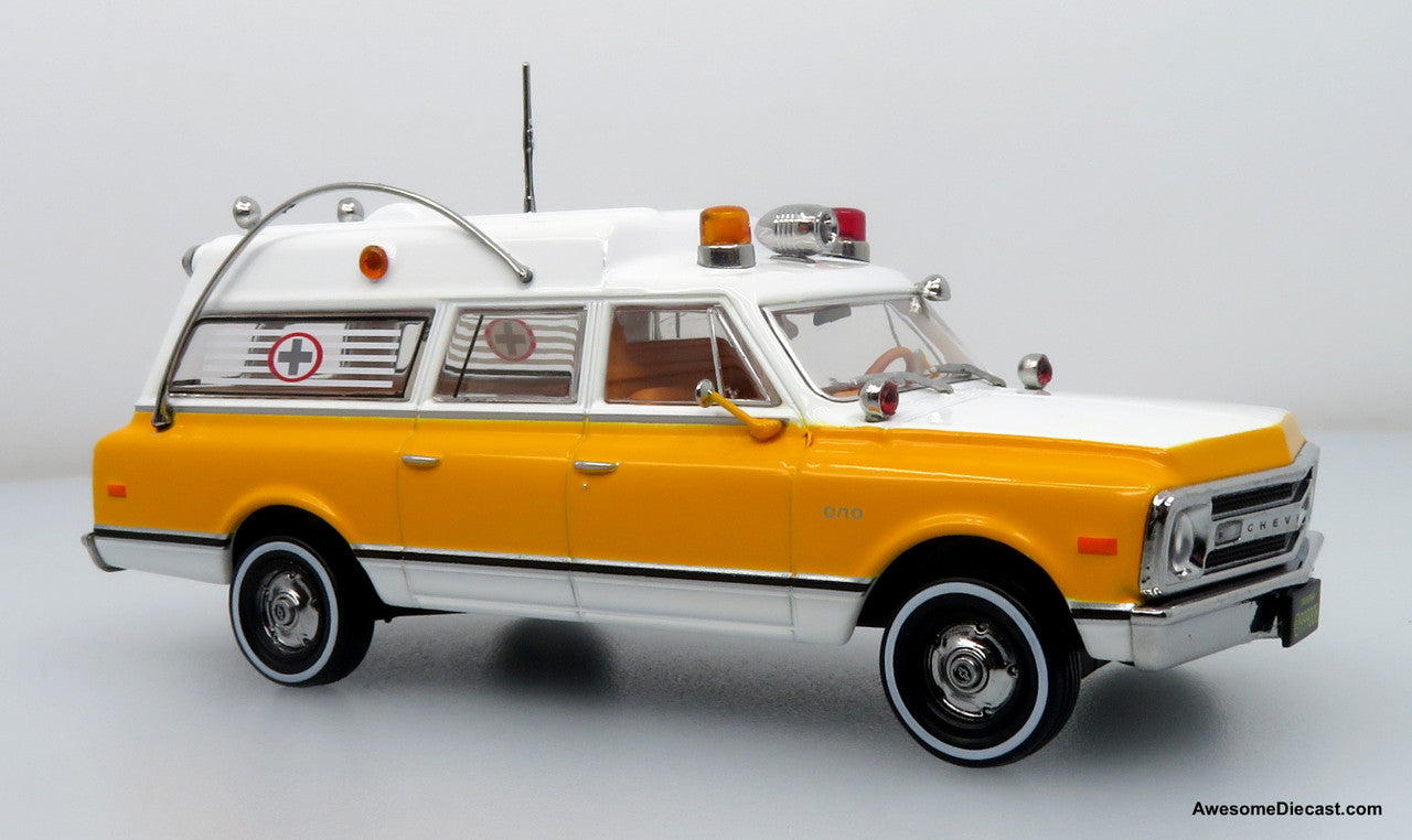 Last One!! 1969 Chevrolet C-10 Ambulance: Rampart General Hospital 1:50 Diecast Model Car by Iconic Replicas