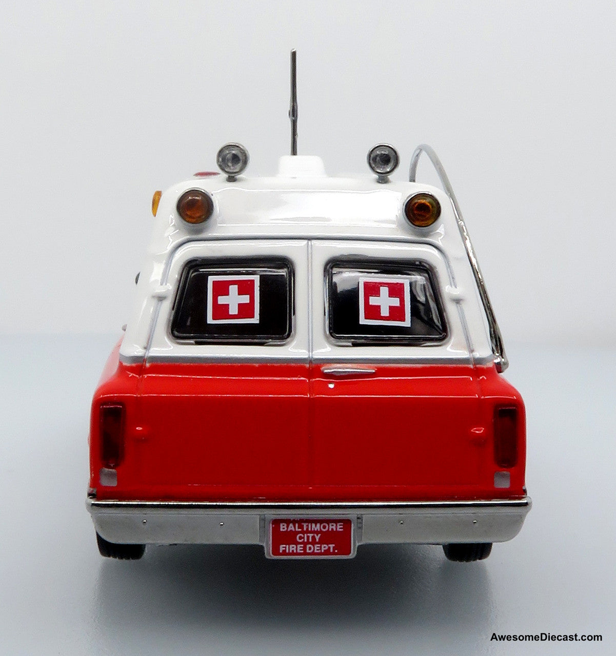 1969 Chevrolet C-10 Ambulance: Baltimore City Fire Department 1:50 Diecast Model Car by Iconic Replicas
