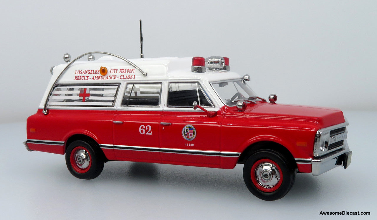 1969 Chevrolet C-10 Ambulance: Los Angeles City Fire Department 1:50 Diecast Model Car by Iconic Replicas