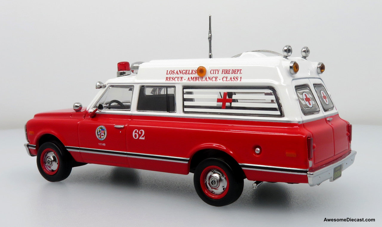 1969 Chevrolet C-10 Ambulance: Los Angeles City Fire Department 1:50 Diecast Model Car by Iconic Replicas