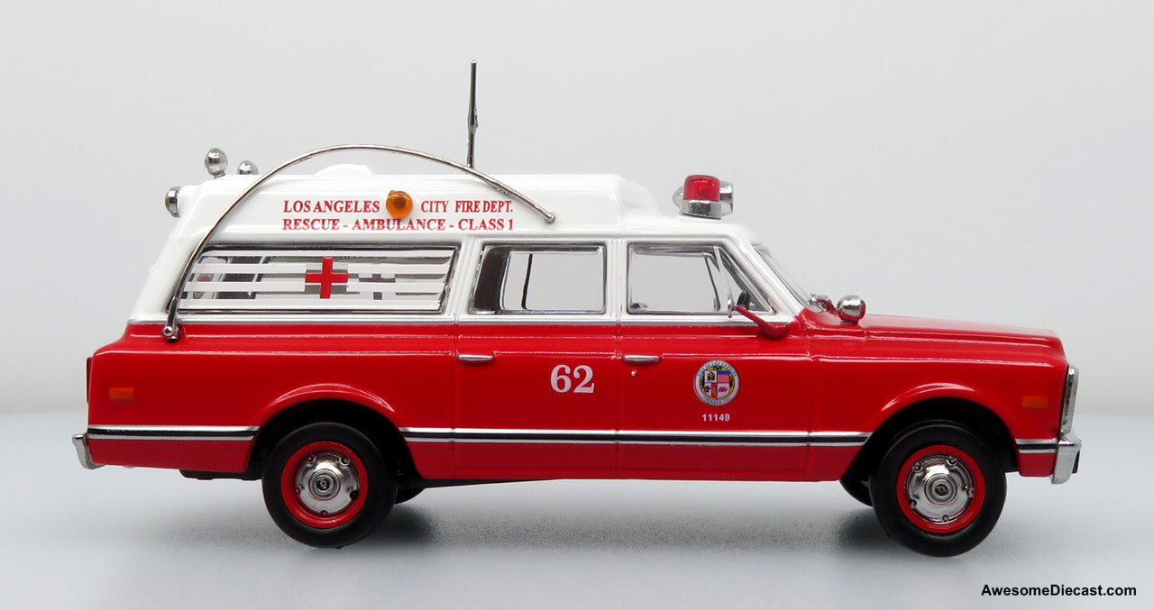 1969 Chevrolet C-10 Ambulance: Los Angeles City Fire Department 1:50 Diecast Model Car by Iconic Replicas