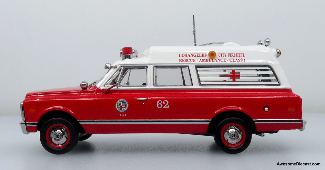 1969 Chevrolet C-10 Ambulance: Los Angeles City Fire Department 1:50 Diecast Model Car by Iconic Replicas