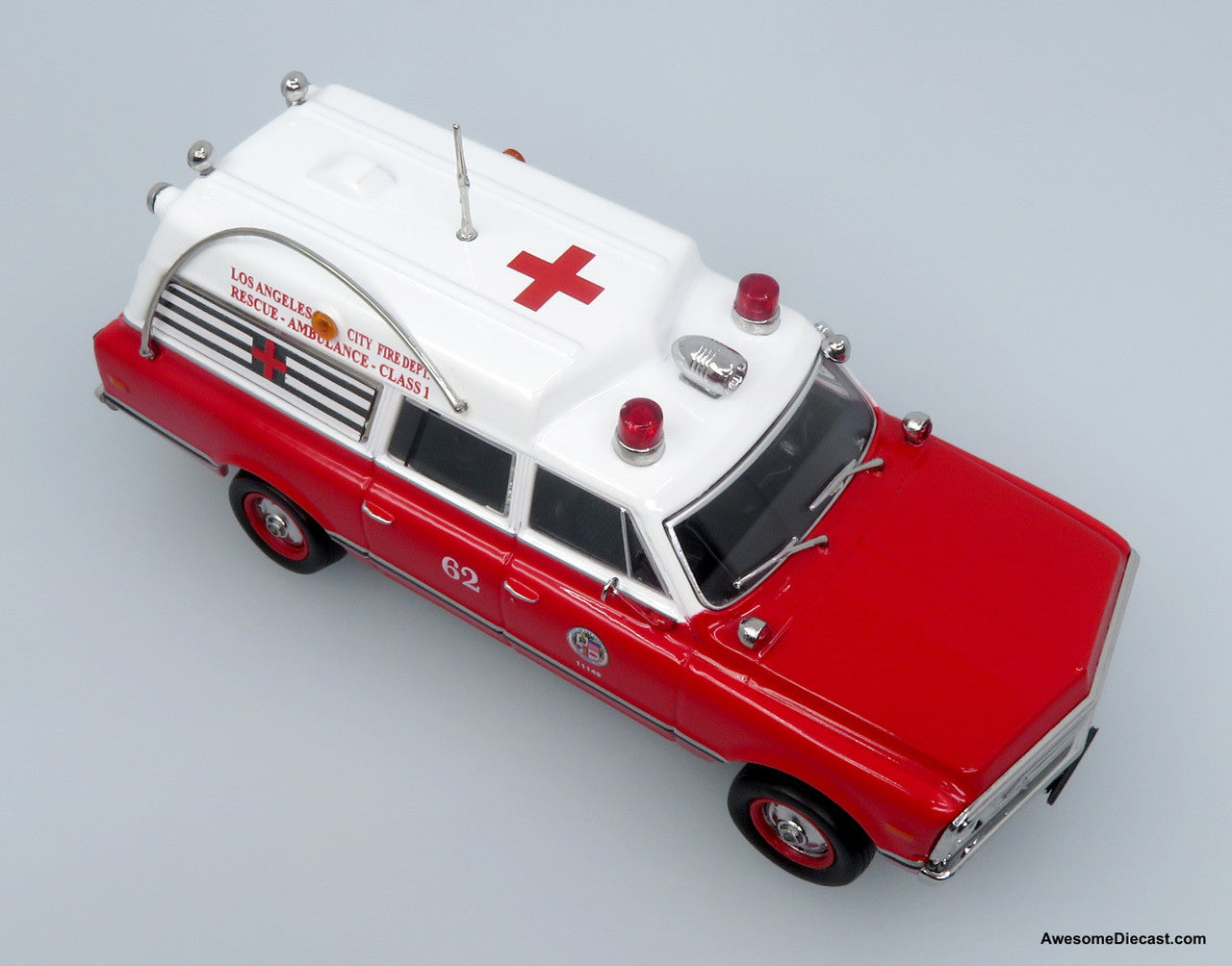 1969 Chevrolet C-10 Ambulance: Los Angeles City Fire Department 1:50 Diecast Model Car by Iconic Replicas
