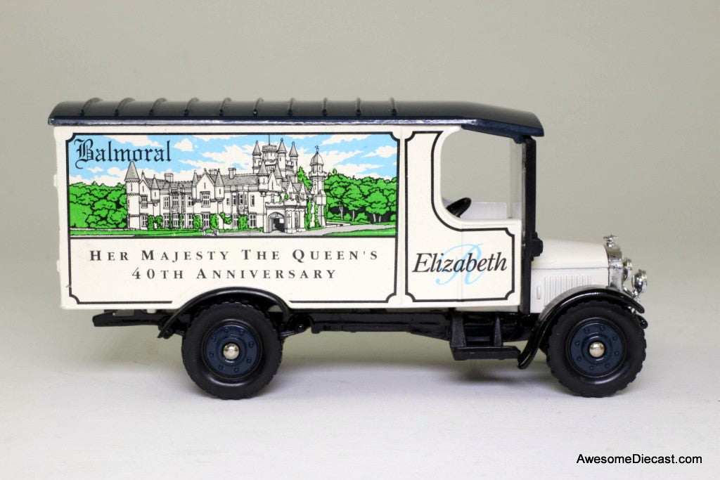 Balmoral Thornycroft Van, White with Blue Roof 1:43 Diecast Model Car by Corgi
