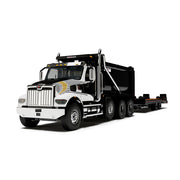 DCP by FG 1:64 Western Star 49X Ox Bodies Dump w/ Beaver Tail Trailer, White/Black