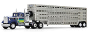 White Western Star 4900 w/ 36'' Vintage Sleeper & 45' Wilson Livestock Trailer 1:64 Diecast Truck Replica by DCP by First Gear