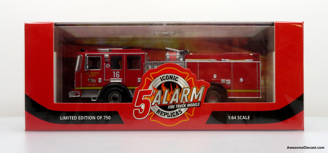 Iconic Replicas 1:64 KME Predator Fire Engine: LACFD - Engine 16