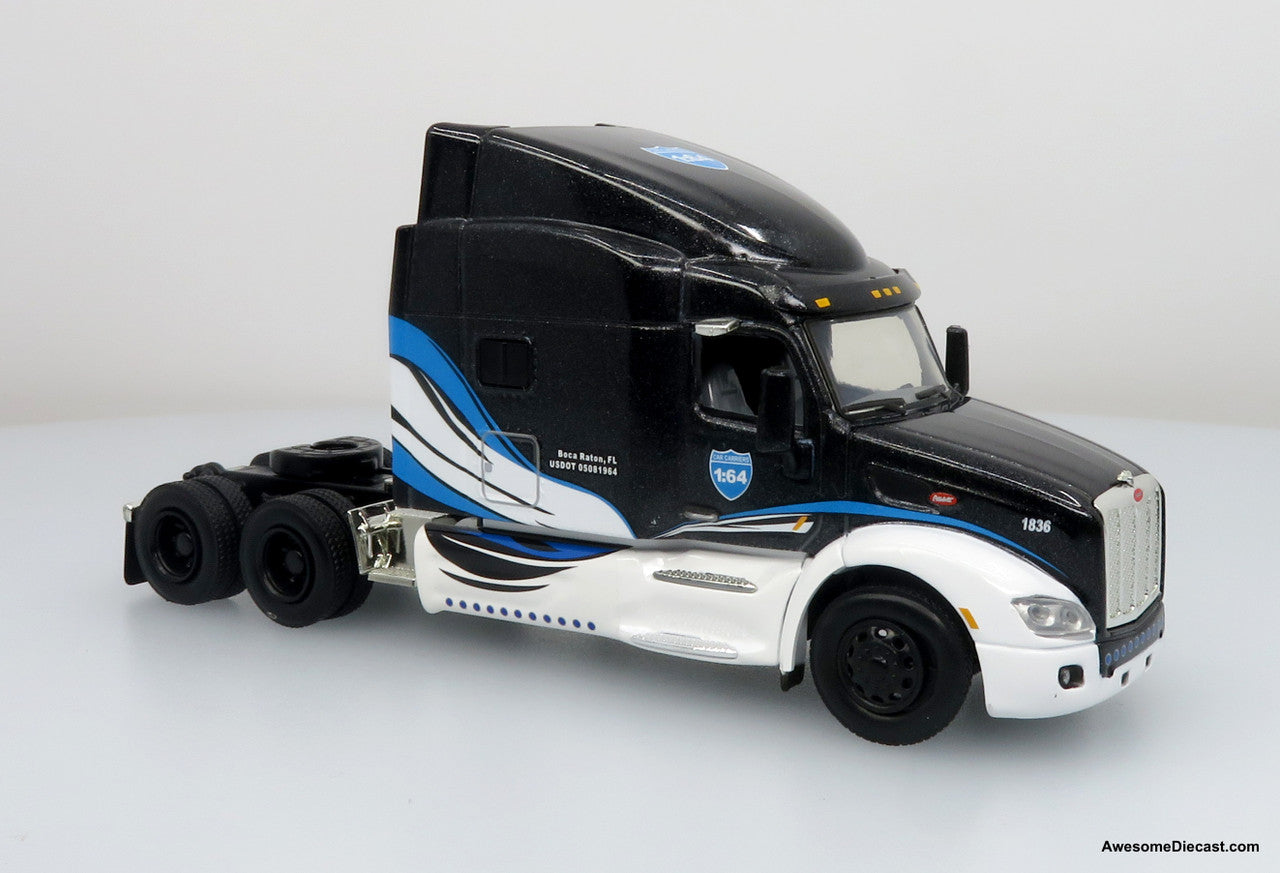 Peterbilt 579 w/ Car Hauler - 1:64 Diecast Car Carrier by Iconic Replicas | Blue/Black