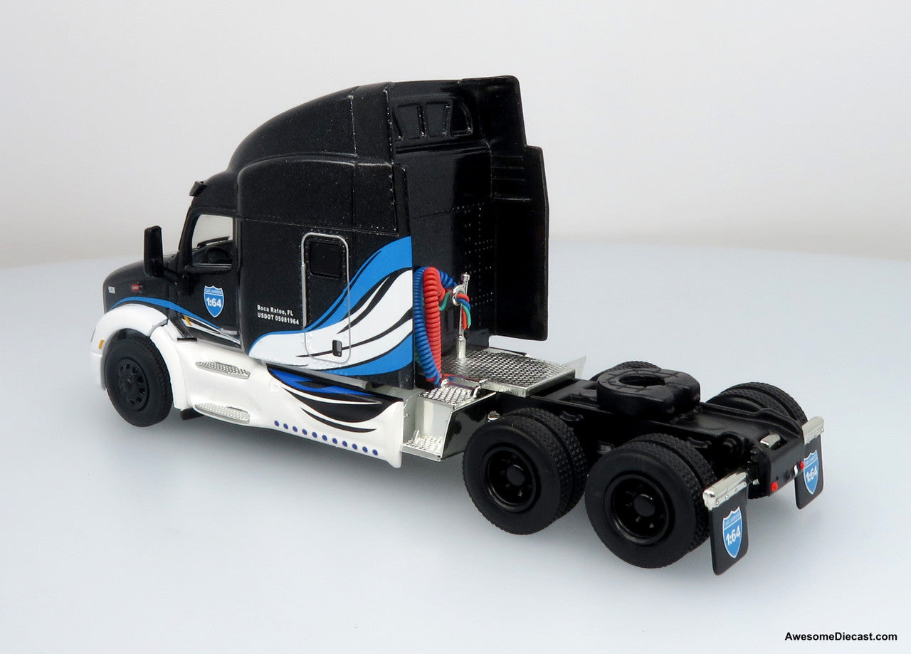 Peterbilt 579 w/ Car Hauler - 1:64 Diecast Car Carrier by Iconic Replicas | Blue/Black