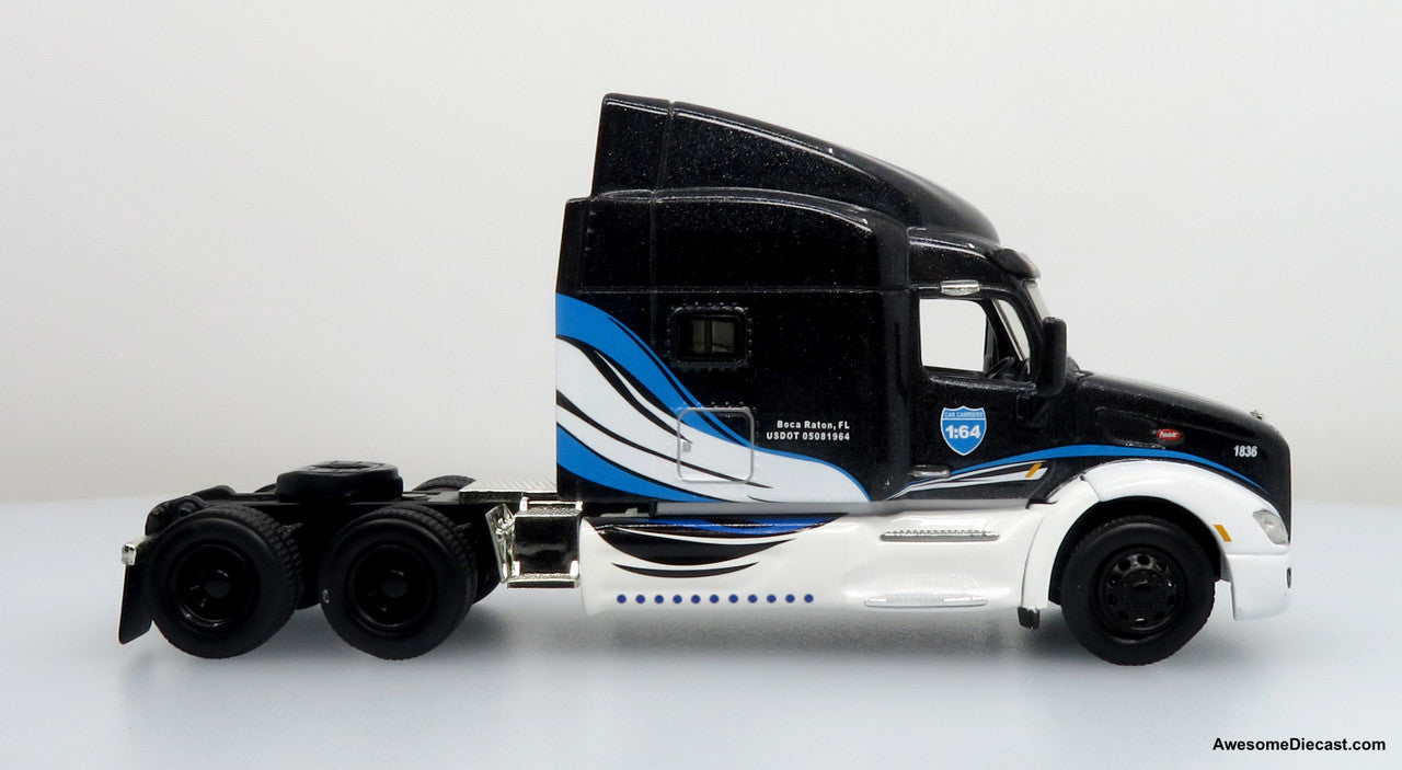 Peterbilt 579 w/ Car Hauler - 1:64 Diecast Car Carrier by Iconic Replicas | Blue/Black