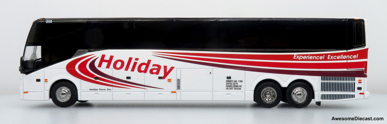 Prevost H3-45 Coach: Holiday Tours 1:64 Diecast Model Bus by Iconic Replicas