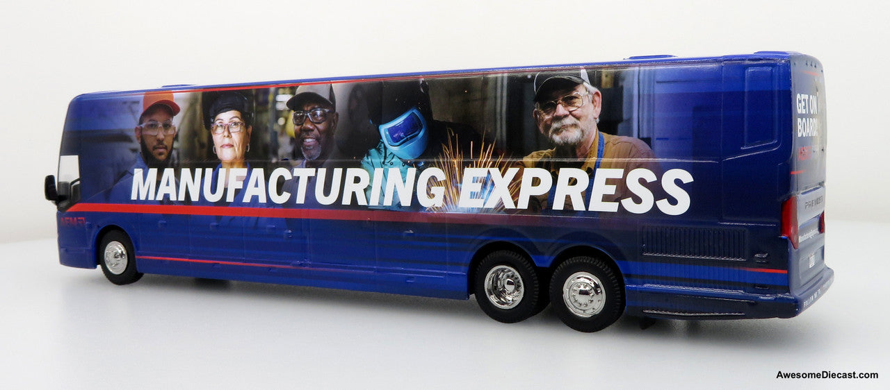 Prevost H3-45 Coach: AEM Manufacturing Express 1:64 Diecast Model Bus by Iconic Replicas