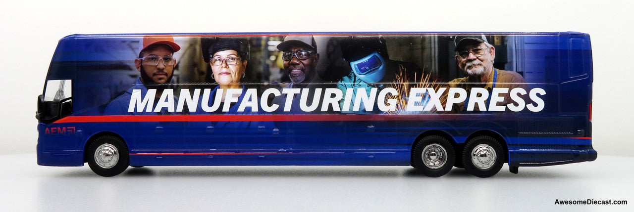 Prevost H3-45 Coach: AEM Manufacturing Express 1:64 Diecast Model Bus by Iconic Replicas