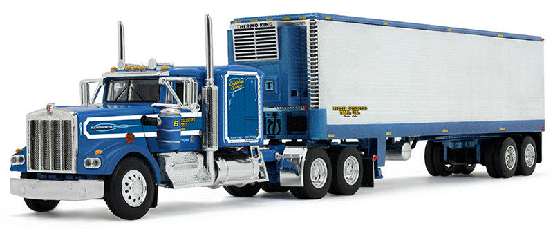 Kenworth W900A 60" Sleeper Tractor w/40' Refrigerated Trailer: Western Distributing "Crippled Cowboy" 1:64 Diecast Model Truck DCP by FG