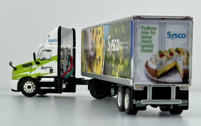 Freightliner eCascadia Electric Tractor w/Refrigerated Trailer: Sysco 2026 Graphics 1:64 Diecast Model by DCP
