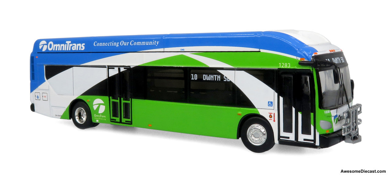Iconic Replicas 1:87 NFI Xcelsior XN40 Transit Bus w/ Bike Rack: Omnitrans San Bernardino