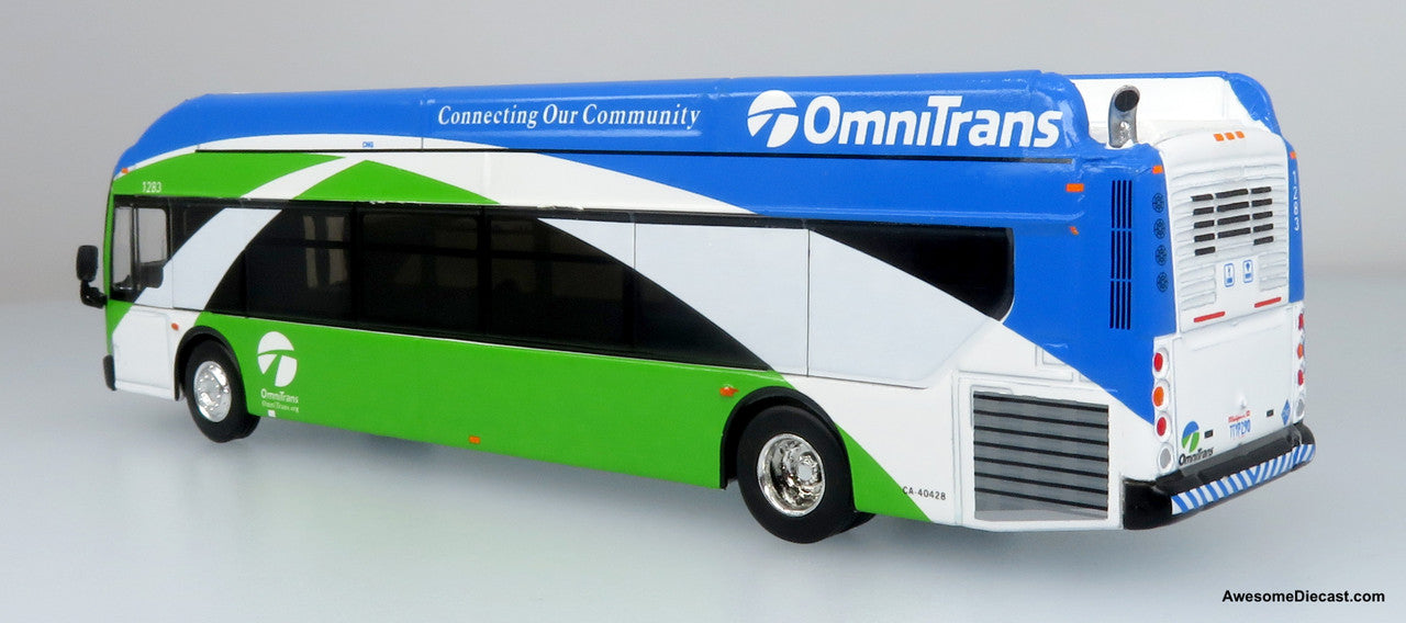 Iconic Replicas 1:87 NFI Xcelsior XN40 Transit Bus w/ Bike Rack: Omnitrans San Bernardino