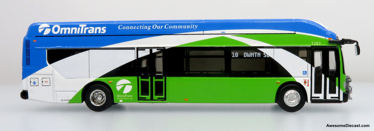Iconic Replicas 1:87 NFI Xcelsior XN40 Transit Bus w/ Bike Rack: Omnitrans San Bernardino