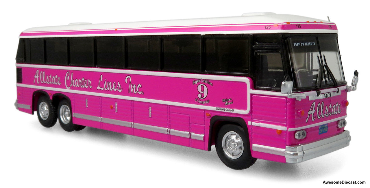 MCI MC-9 Coach - Allstate Charter Lines (Pink) - 1st MC-9 Built - 1:87 Diecast Bus by Iconic Replicas