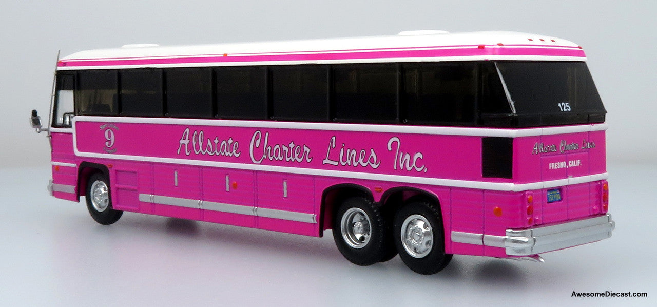 MCI MC-9 Coach - Allstate Charter Lines (Pink) - 1st MC-9 Built - 1:87 Diecast Bus by Iconic Replicas