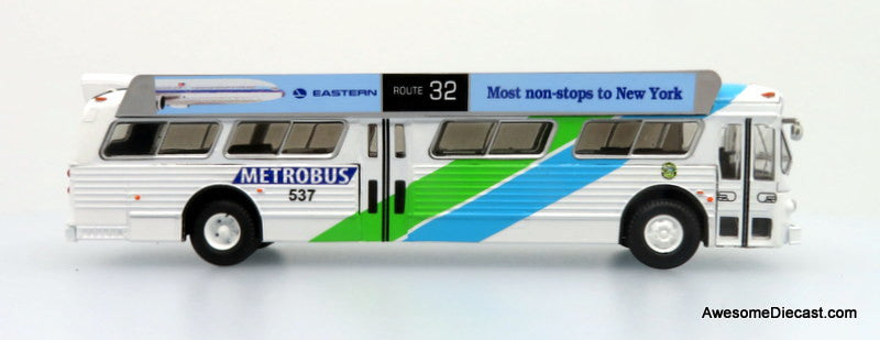 Flxible 53102 Transit Bus with Bat Wings - Miami Dade Transit - Route: Miami - 1:87 Diecast Bus by Iconic Replicas