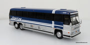MCI MC-9 Crusader II Intercity Coach: Shortline (Blue/Silver) - New York Express 1:87 Diecast Bus by Iconic Replicas