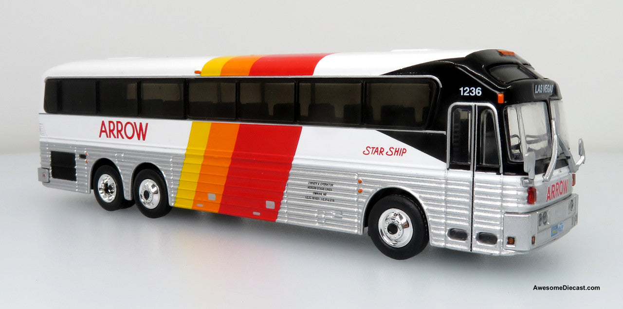 1984 Eagle Model 10 Coach - Arrow Bus Lines - Route: Las Vegas - 1:87 (HO) Diecast Bus by Iconic Replicas
