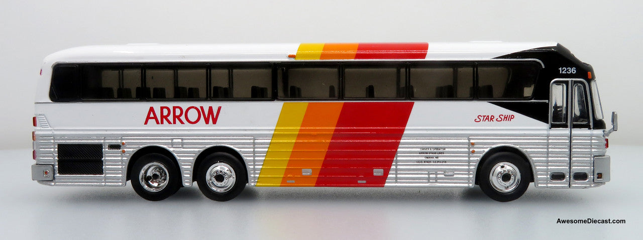 1984 Eagle Model 10 Coach - Arrow Bus Lines - Route: Las Vegas - 1:87 (HO) Diecast Bus by Iconic Replicas